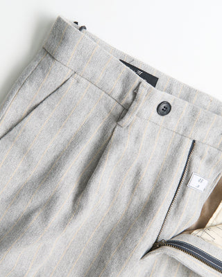 Masons Boston Relaxed Silhouette Stripe Brushed Twill Casual Pants Grey  Tan 0 4