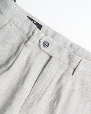 Masons Boston Relaxed Silhouette Stripe Brushed Twill Casual Pants Grey  Tan 0 5