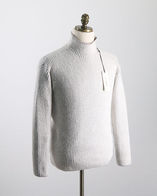 Phil Petter Soft Ribbed Hi Low Mockneck Sweater Off White 