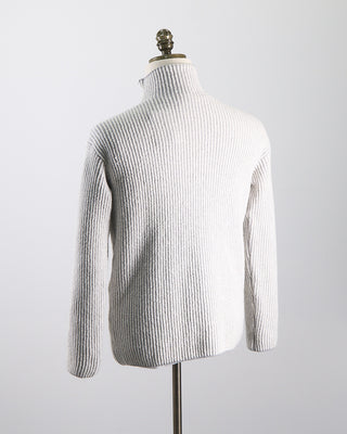 Phil Petter Soft Ribbed Hi Low Mockneck Sweater Off White  1