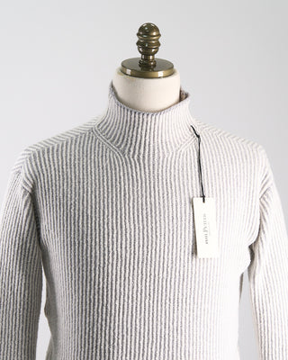 Phil Petter Soft Ribbed Hi Low Mockneck Sweater Off White  2