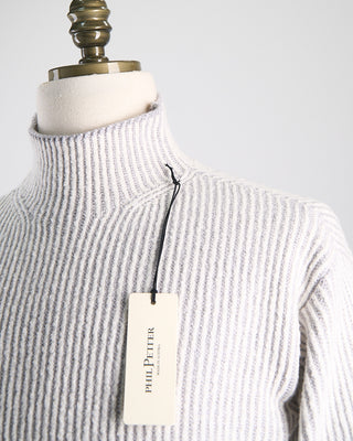 Phil Petter Soft Ribbed Hi Low Mockneck Sweater Off White  3