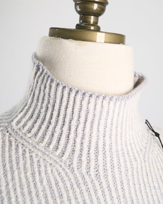 Phil Petter Soft Ribbed Hi Low Mockneck Sweater Off White  4