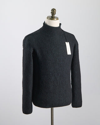 Phil Petter Soft Ribbed Hi Low Mockneck Sweater Black 