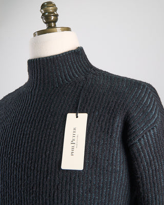 Phil Petter Soft Ribbed Hi Low Mockneck Sweater Black  3