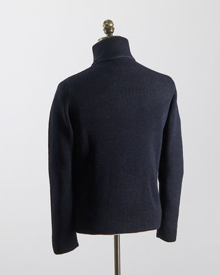 Phil Petter Quarter Zip Waffleknit Alpine Sweater Navy 1860