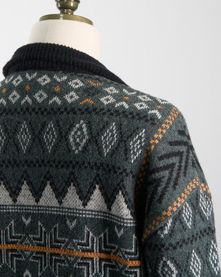 Phil Petter Quarter Zip Après Ski Fairisle Sweater Green 1856