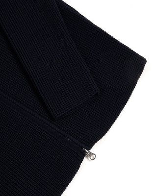 Phil Petter Double Royal Stitch Zip Cardigan Navy 1 3236