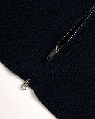 Phil Petter Double Royal Stitch Zip Cardigan Navy 2 3235
