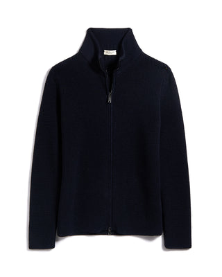 Phil Petter Double Royal Stitch Zip Cardigan Navy 5 3307