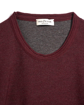 Phil Petter Double Face Crew Neck Sweater Burgundy 14 3624
