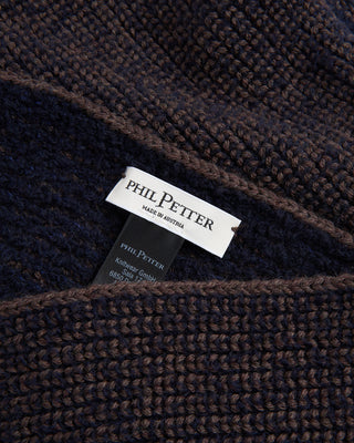 Phil Petter Two Tone Royal Stitch Scarf Chocolate 5 4449