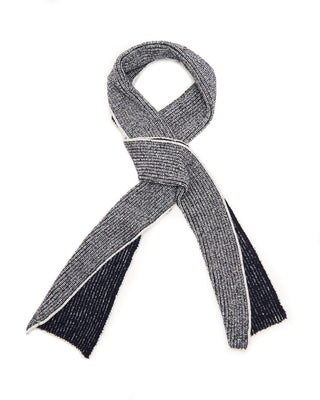 Phil Petter Two Tone Royal Stitch Knit Scarf Navy 1 5642