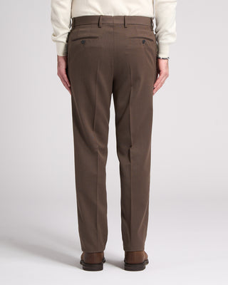 GTA Moda Easy Care Tech Wool Twill Regular Fit Dress Pants Taupe 10 5797
