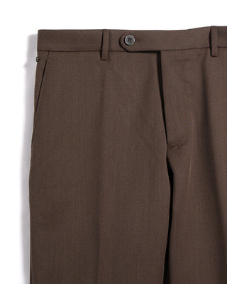GTA Moda Easy Care Tech Wool Twill Regular Fit Dress Pants Taupe 14 3366