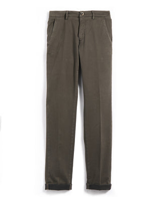 Masons Torino Brushed Twill Chinos Olive Brown 1 2 5890