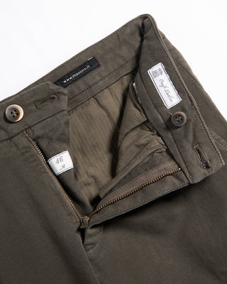 Masons Torino Brushed Twill Chinos Olive Brown 2 5892