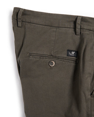 Masons Torino Brushed Twill Chinos Olive Brown 7 5894