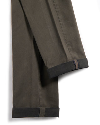 Masons Torino Brushed Twill Chinos Olive Brown 8 5895