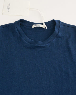 Stefan Brandt Enno Blue Heathered Linen T Shirt Blue 2 1876