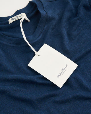 Stefan Brandt Enno Blue Heathered Linen T Shirt Blue 4 1874