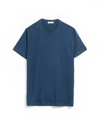Stefan Brandt Enno Blue Heathered Linen T Shirt Blue 4 6444