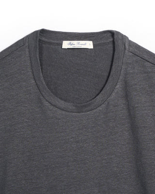 Stefan Brandt Enno Grey Heathered Linen T Shirt Grey 1 6468