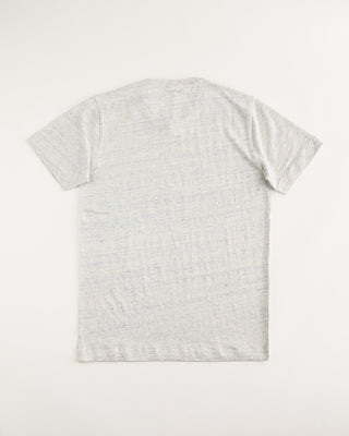 Stefan Brandt Enno Blue  Ivory Heathered Linen T Shirt Ecru 7 1896