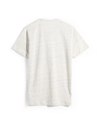 Stefan Brandt Enno Blue  Ivory Heathered Linen T Shirt Ecru 7 6567