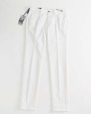 Masons Torino Jersey Signature Twill Stretch Casual Pants White 1 2