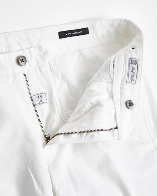 Masons Torino Jersey Signature Twill Stretch Casual Pants White  3