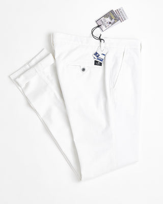 Masons Torino Jersey Signature Twill Stretch Casual Pants White  6