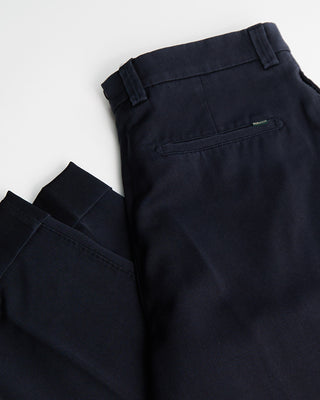 Berwich Midnight Navy Chaia Relaxed Fit Frosted Wool Trousers Navy 10