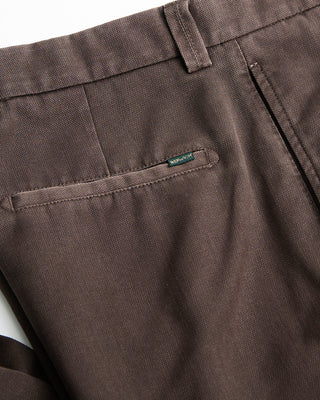 Berwich Dark Walnut Chaia Relaxed Fit Frosted Wool Trousers Walnut 5
