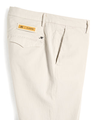 Masons Cotton  Silk Stretch Luxe Chino Pant Off White 8 10425