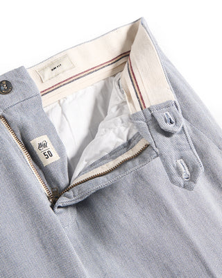 Masons Cotton Stretch Basketweave Print Pant Light Blue 3 9405