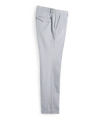 Masons Cotton Stretch Basketweave Print Pant Light Blue 5 9406
