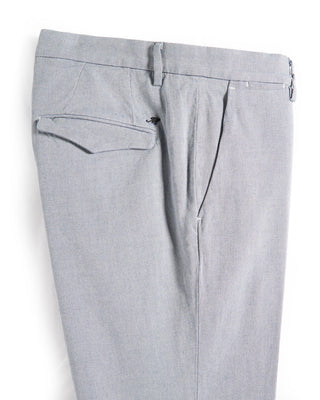 Masons Cotton Stretch Basketweave Print Pant Light Blue 6 9407