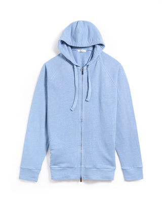 Stefan Brandt Jonathan Linen Jersey Zip Luxury Hoodie Light Blue 9 6473