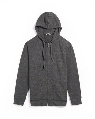 Stefan Brandt Jonathan Linen Jersey Zip Luxury Hoodie Anthracite 6 6475