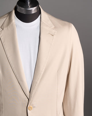 Stefan Brandt Luxury Cotton Stretch Sweater Blazer Tan 2 6542