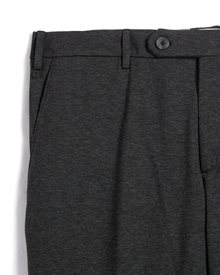 GTA Moda Technical Cotton Jersey Stretch Tailored Trousers Charcoal 1403