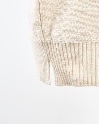 Phil Petter Relaxed Fit Cotton  Linen Ribbed Collar Polo Cream 1745