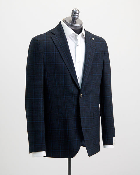 Navy windowpane sport coat sale