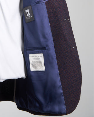 Jack Victor Hampton Fit Comfortwear Stretch Jacquard Wool Knit Sport Jacket Bordeaux 455
