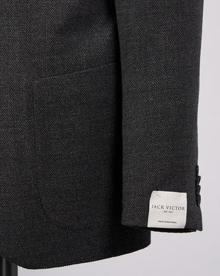 Jack Victor Charcoal Wool Stretch Pique Hampton Blazer Charcoal 6 2252
