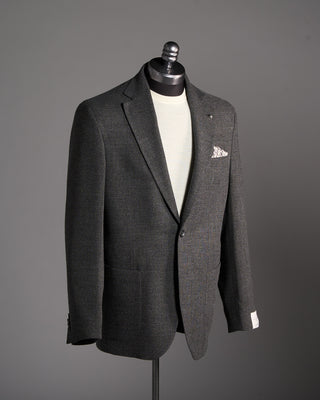 Jack Victor Charcoal Wool Stretch Pique Hampton Blazer Charcoal 1 6503