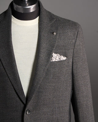 Jack Victor Charcoal Wool Stretch Pique Hampton Blazer Charcoal 2 6502