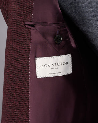 Jack Victor Burgundy Melange Wool Stretch Pique Hampton Sport Jacket Burgundy 12 2265