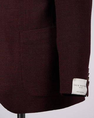 Jack Victor Burgundy Melange Wool Stretch Pique Hampton Sport Jacket Burgundy 8 2260